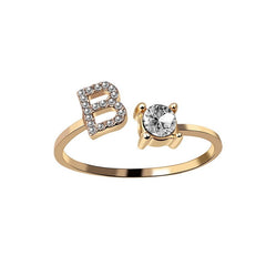 New Design Adjustable 26 Initial Letter Ring Fashion