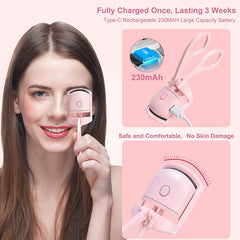 Eyelash Curler Portable Electric Heated Comb Eye Lash Long Lasting Eyelashes