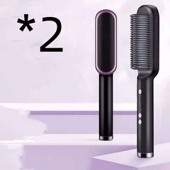 New 2 In 1 Hair Straightener Hot Comb Negative Ion