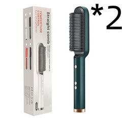 New 2 In 1 Hair Straightener Hot Comb Negative Ion