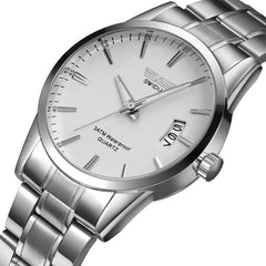 Mens Business Stainless Steel Band Date Luxury