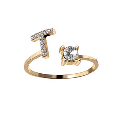 New Design Adjustable 26 Initial Letter Ring Fashion