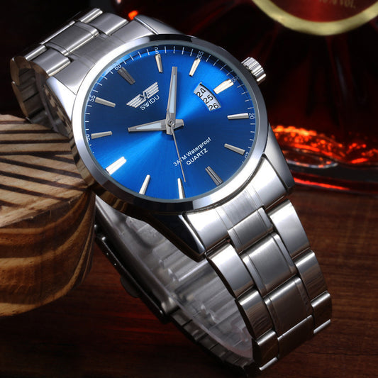 Mens Business Stainless Steel Band Date Luxury