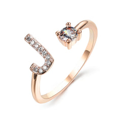 New Design Adjustable 26 Initial Letter Ring Fashion