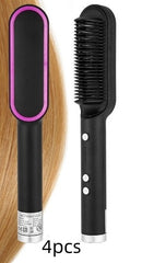 New 2 In 1 Hair Straightener Hot Comb Negative Ion