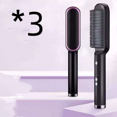 New 2 In 1 Hair Straightener Hot Comb Negative Ion