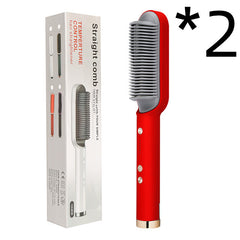 New 2 In 1 Hair Straightener Hot Comb Negative Ion